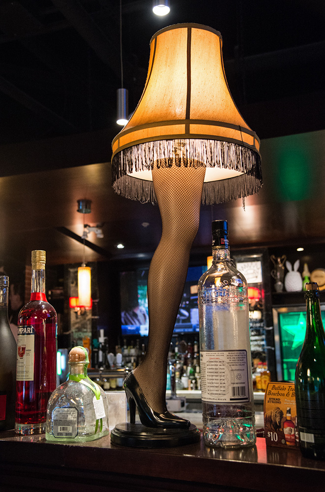 Lady's Leg Lampstand on Restaurant Bar 